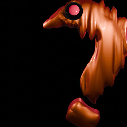 Just a lil' interrogation-mark monster I sculpted in Blender. Just a lil' interrogation-mark monster I sculpted in Blender.
